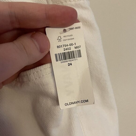 Old Navy Women Plus SZ 24 White High Rise Slouchy Straight Denim Jeans NWT - Picture 6 of 10